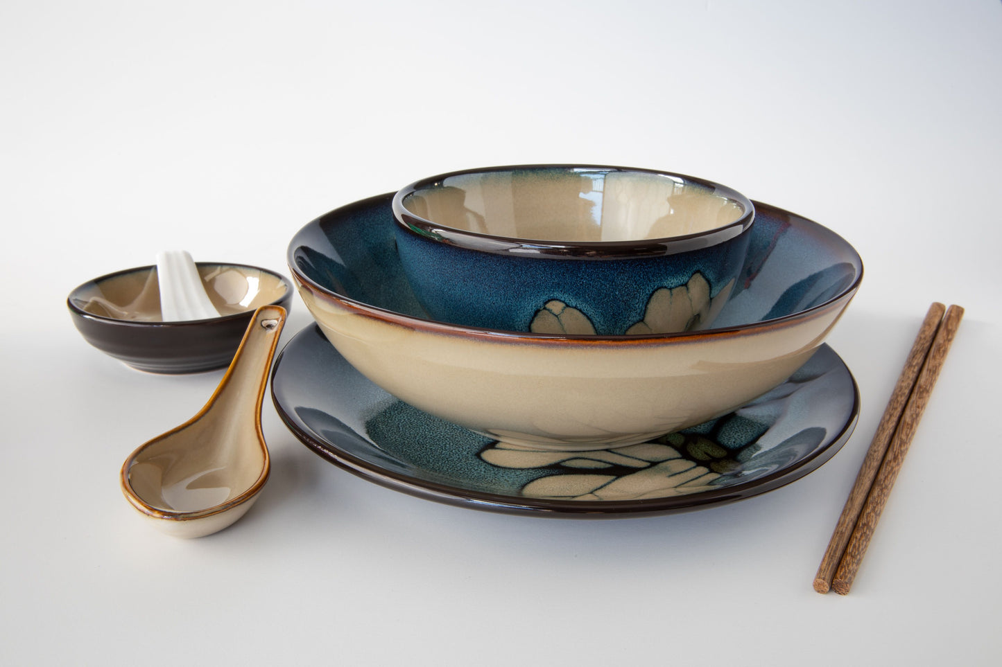 daphne odora modern oriental dinner set 1 seater 7piece