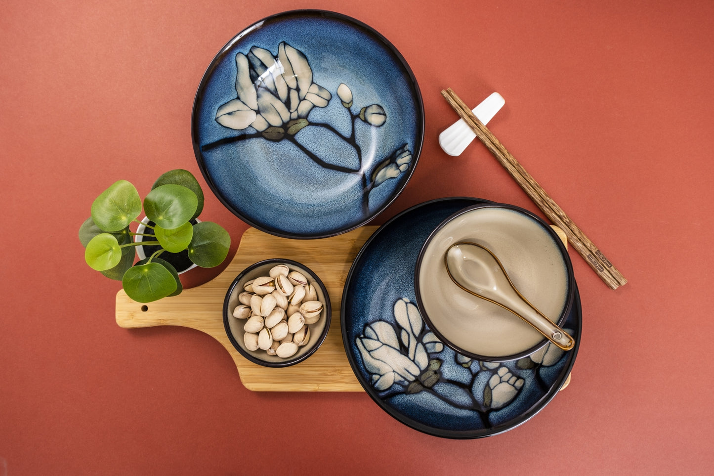 Daphne Odora Modern Oriental Dinner Set (7pc)