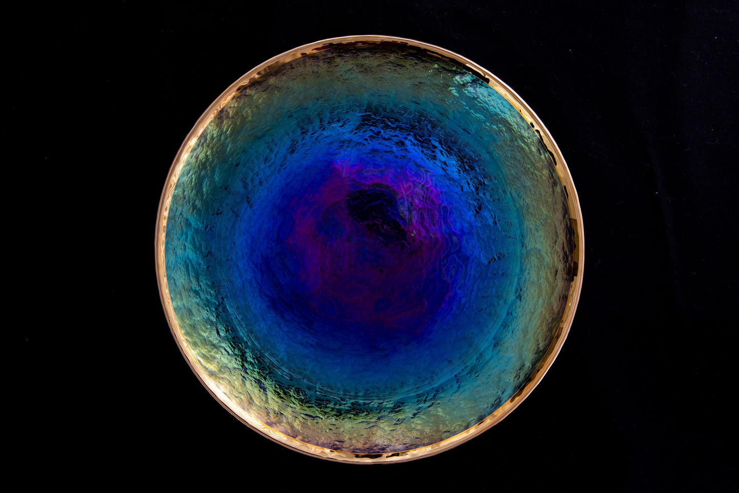 phnom-penh gold ring opal reflection glass dinner plate / dessert plate
