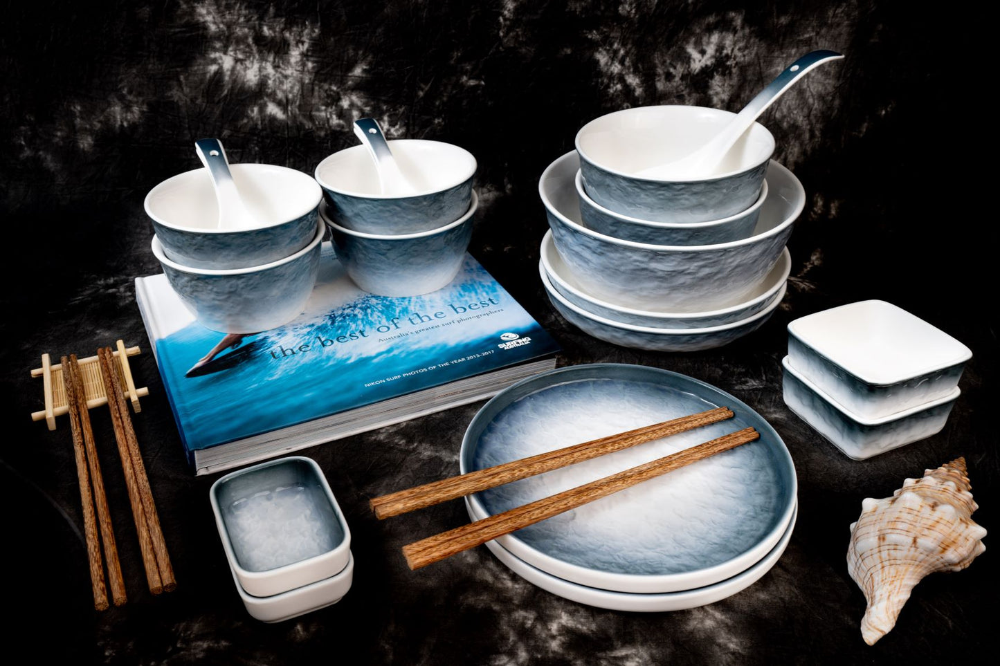 Nordic Blue ocean weave Dinner set 4 seater (24 PIECE)