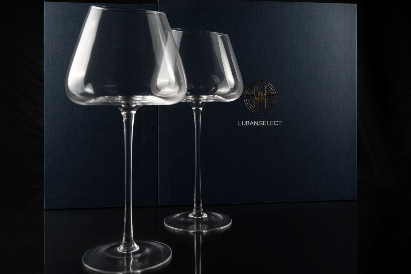 Concave Elegant Slim Stem Wine Glasses Gift Box Set | LubanSelect