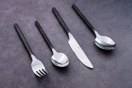 dark metal rusty vintage handle cutlery set