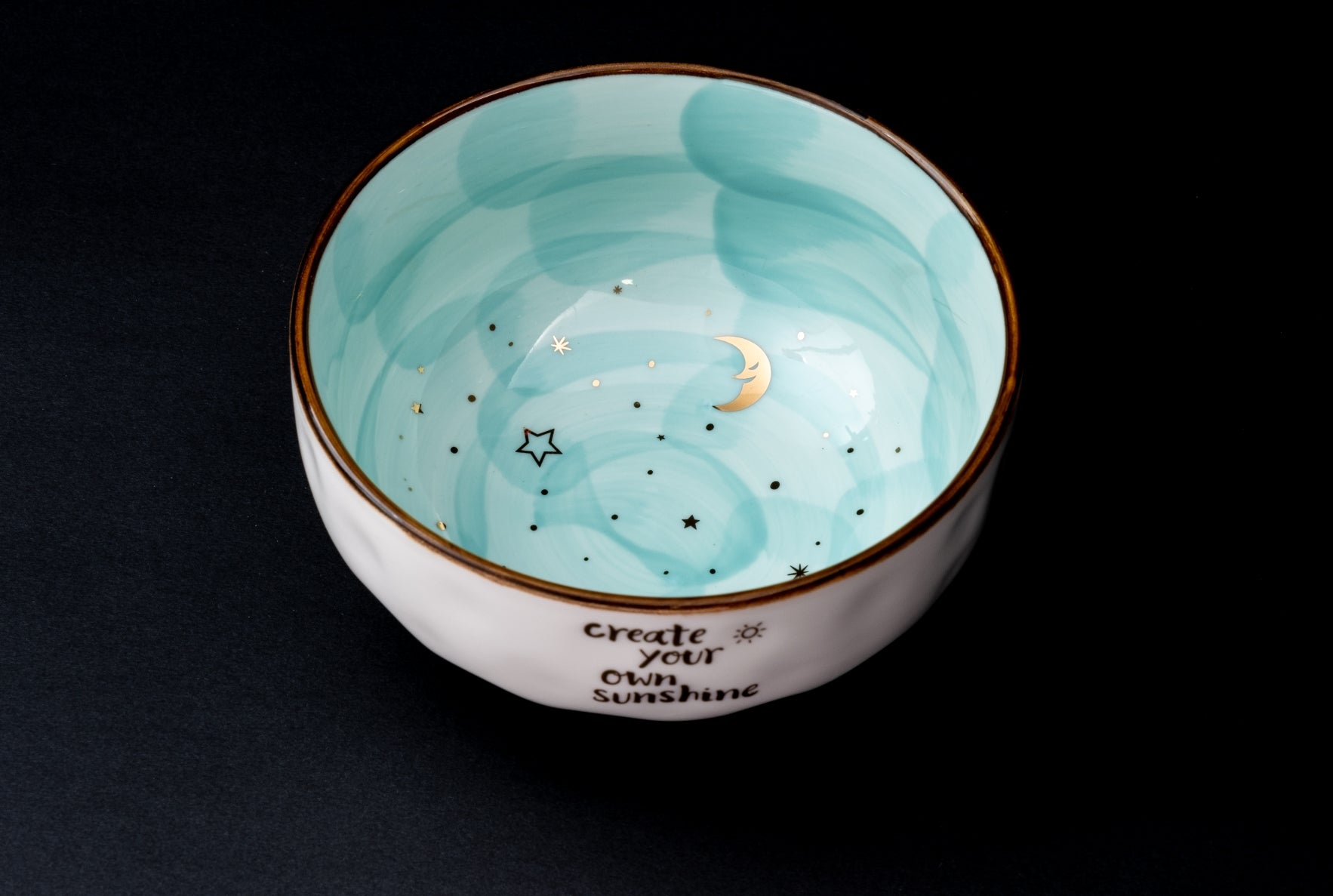 starry night cereal bowl/pasta bowl/soup bowl paled turquoise