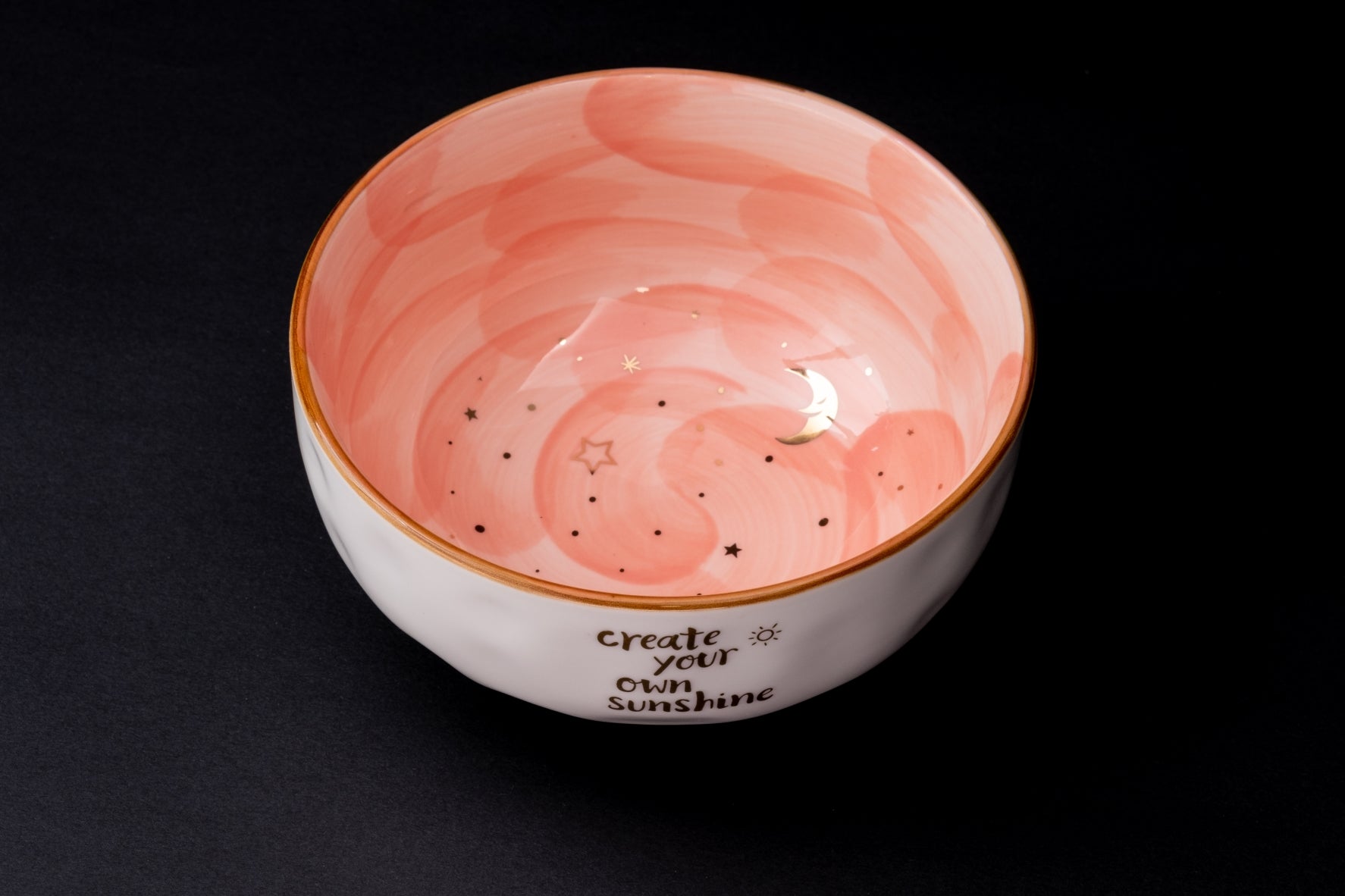 starry night cereal bowl/pasta bowl/soup bowl salmon pink